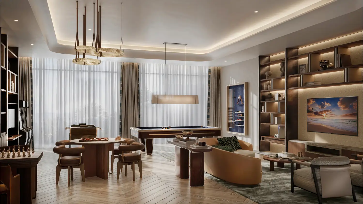 Residents games room at Fairmont Residences Al Marjan Island