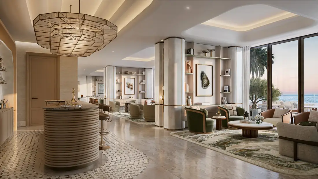 Resident’s owners lounge with sea views at Fairmont Residences Al Marjan Island
